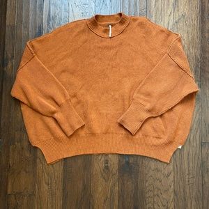 Free People Size Small Easy Street Sweater Tunic Burnt Orange